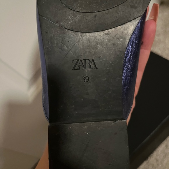 Zara metallic navy blue  mule size 39 - Picture 4 of 7